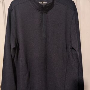 Orvis Navy Quarter-Zip Pullover Size Large